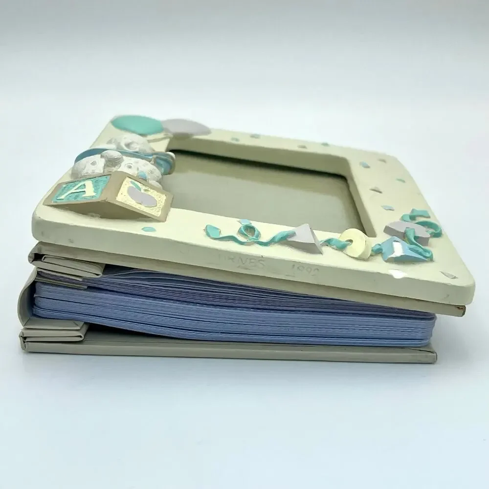 Vintage Burnes Baby Photo Album Bunny Balloons 1992 4x6 Holds 80 Nursery Gift